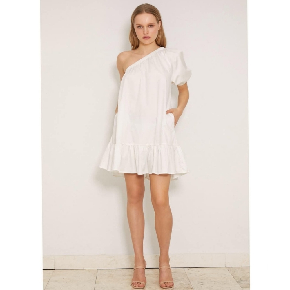 JS71 One Shoulder Asymetrical Mini Dress